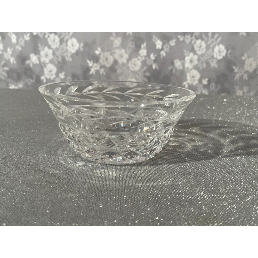 Vintage Waterford Crystal Glandore Pattern Candy Dish Small Bowl Wedding Decor